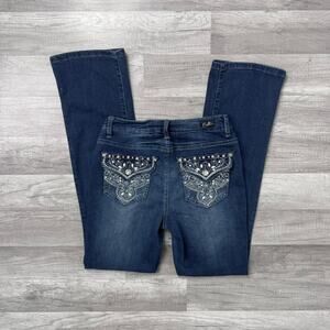 Cyber Y2K Bling Pocket Pocket Slim Bootcut Jeans Mid Rise Size 6
